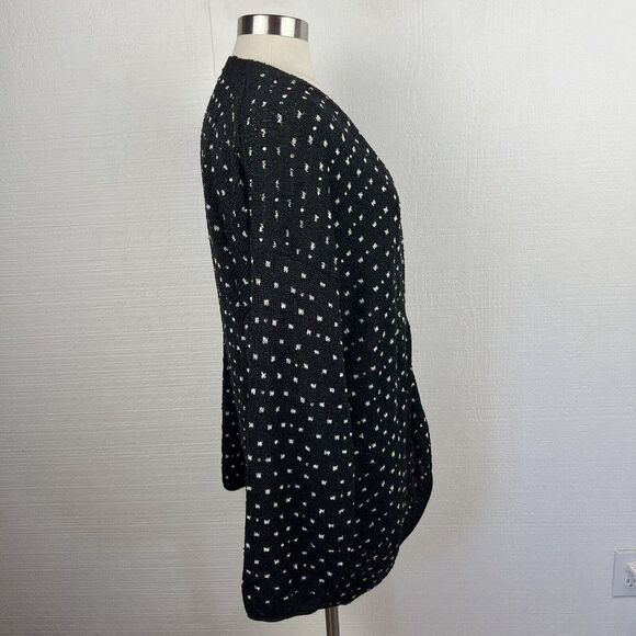 Brenda French Cardigan L Womens Black Polka Dot Embellished Button Front Vintage - Picture 2 of 8